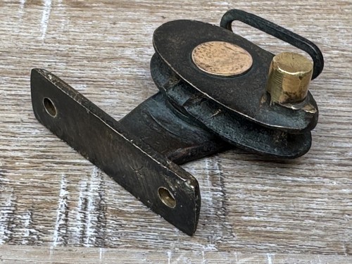 Vintage brass pulley sash - vintage,